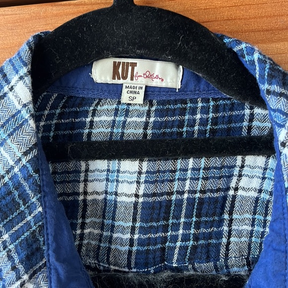 Kut from the Kloth Blue Plaid Top - Picture 2 of 4